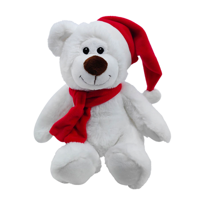 Santa Sammy White Bear 7.5" - 17203