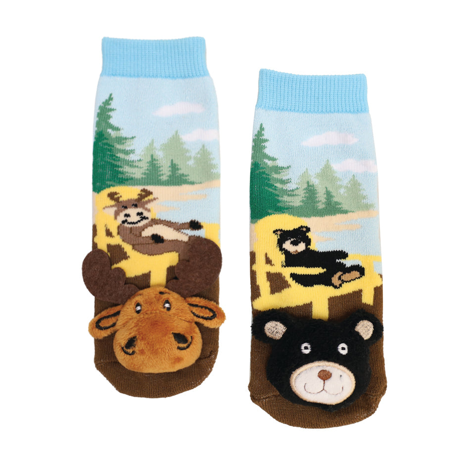 Black Bear Moose Mis-match Chair Socks - 27153