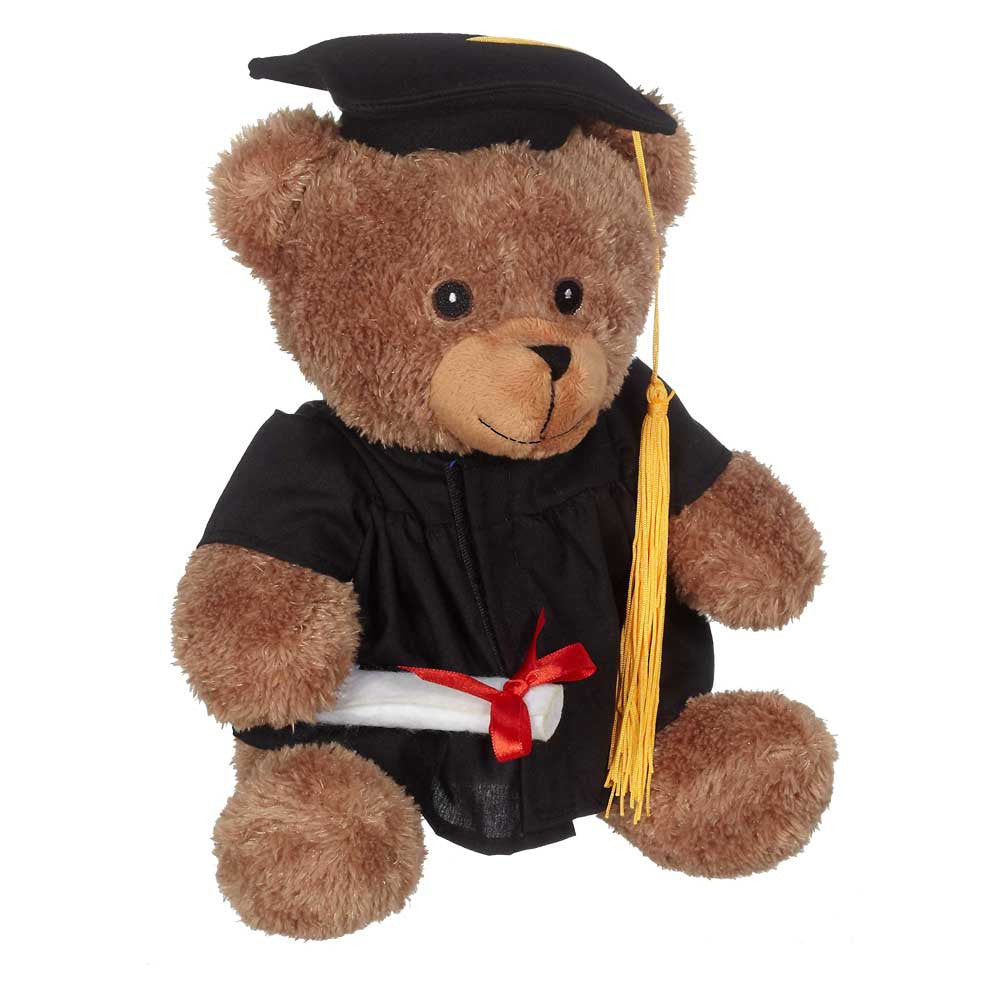 Bucky Grad Bear, Brown 9" sit. - 14082B