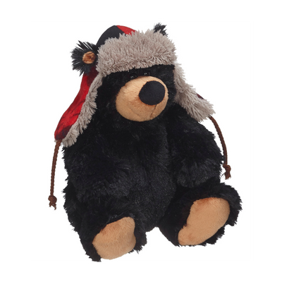 Duffy Black Bear with Flap Hat 8"