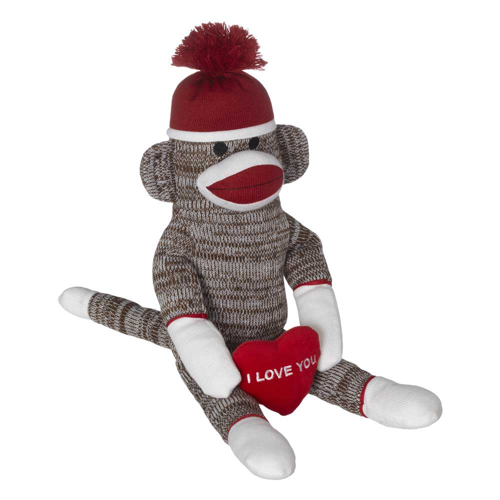 Junior Valentines Sock Monkey 13"- 23348