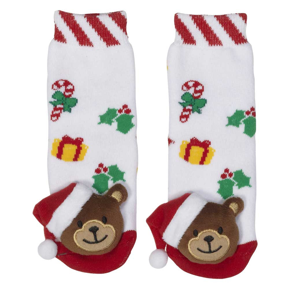 Santa Bear Baby Socks- 27031