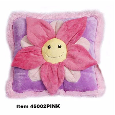 Flower Pillow 12"x12" Purple with Pink Petals