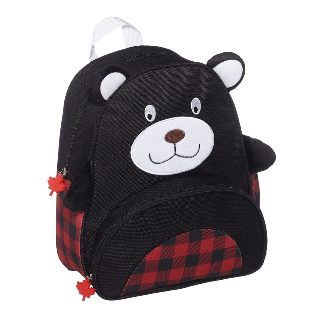 Black Bear Plaid Backpack 12.5"