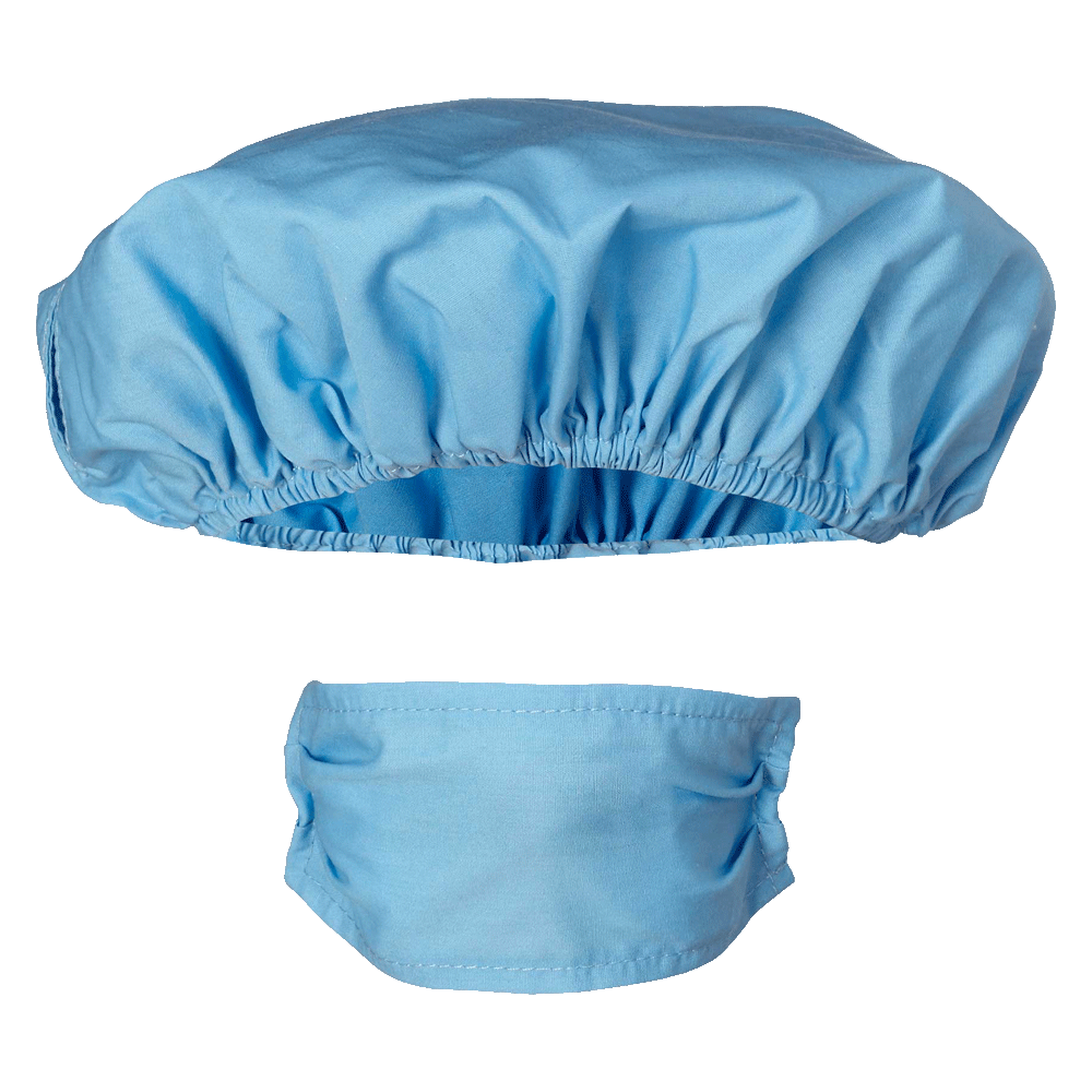 Hospital Hat & Mask Set, blue